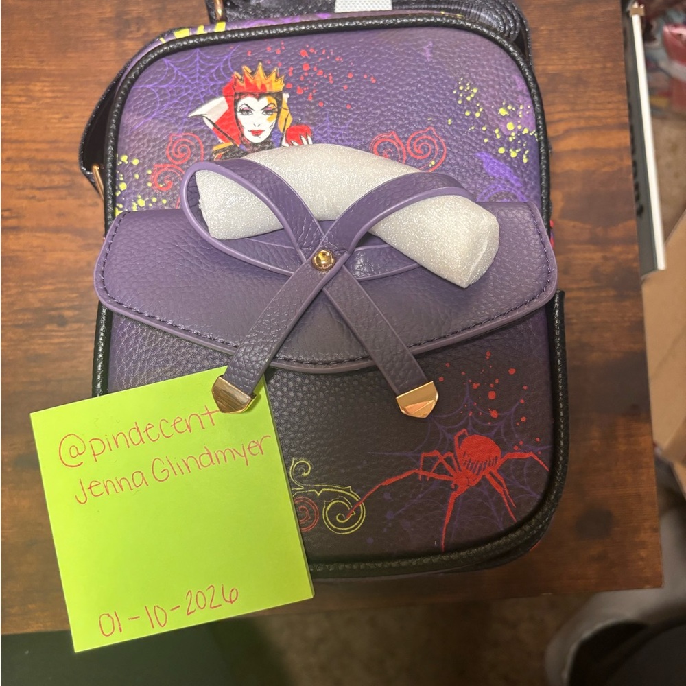 Purple Crossbody Bag with Graphic Design